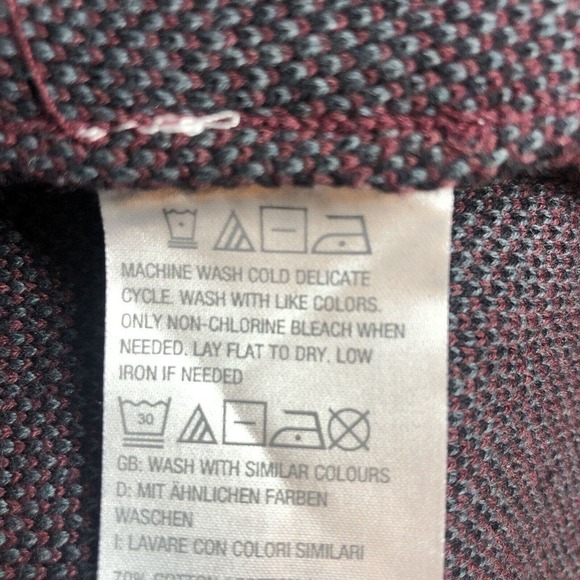 Denim & Co Shacket Women’s 1X Burgundy Gray Box Tartan Plaid Cotton Knit Open - Picture 9 of 12